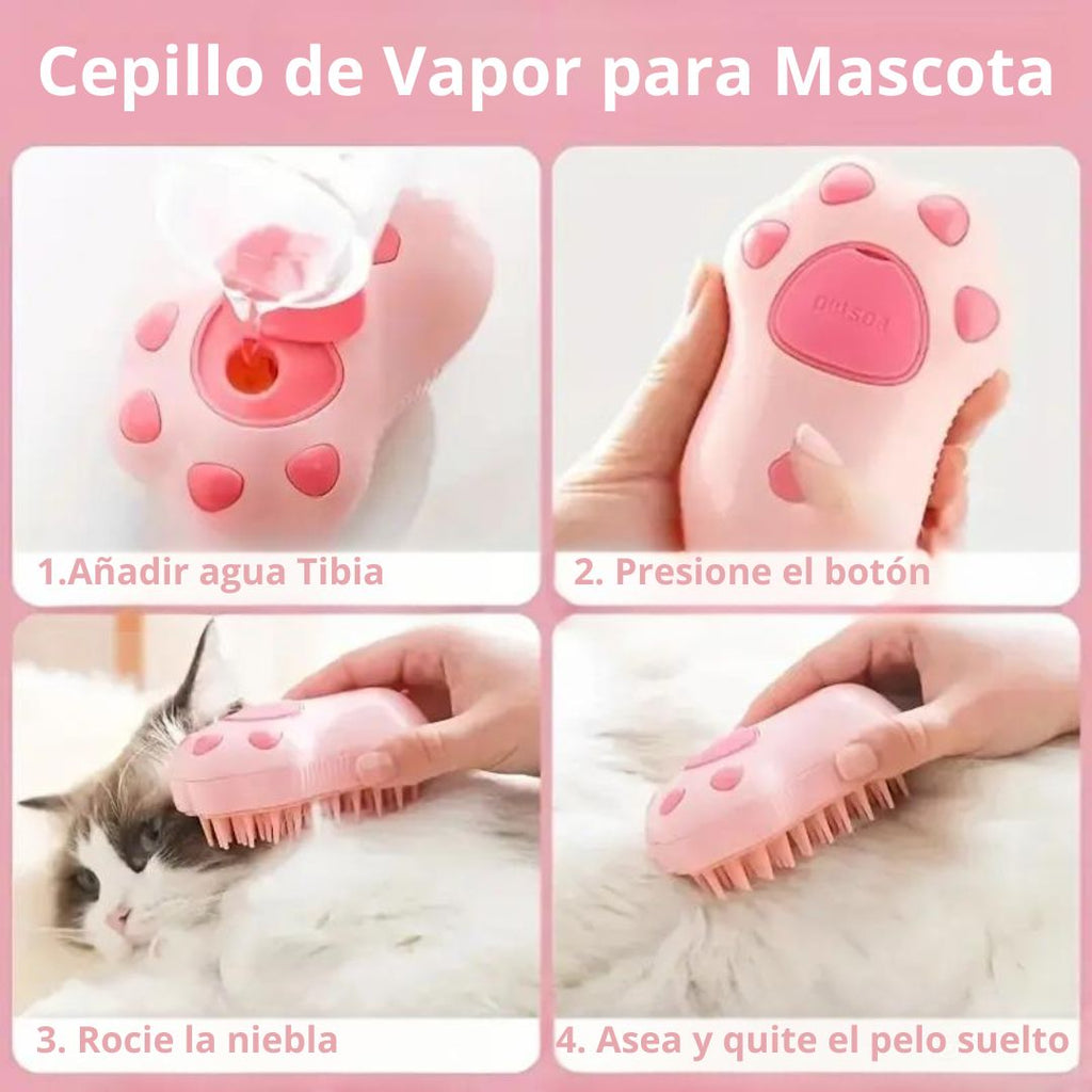 Cepillo Vapor Mascotas modelo huella