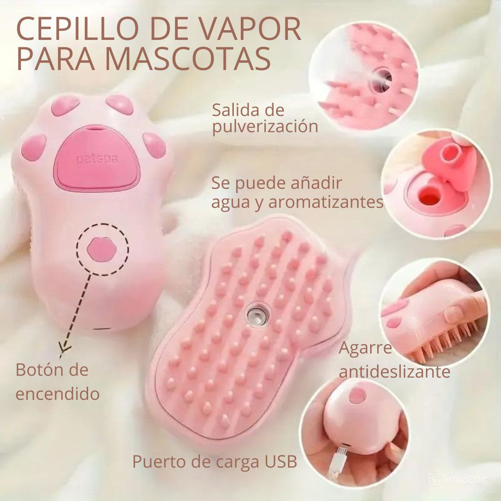 Cepillo Vapor Mascotas modelo huella