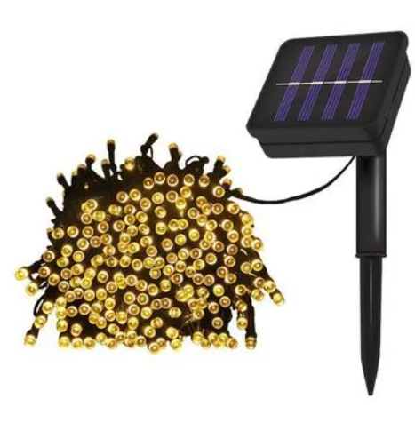 LUCES CALIDAS DE COBRE CON PANEL SOLAR 200 LEDS