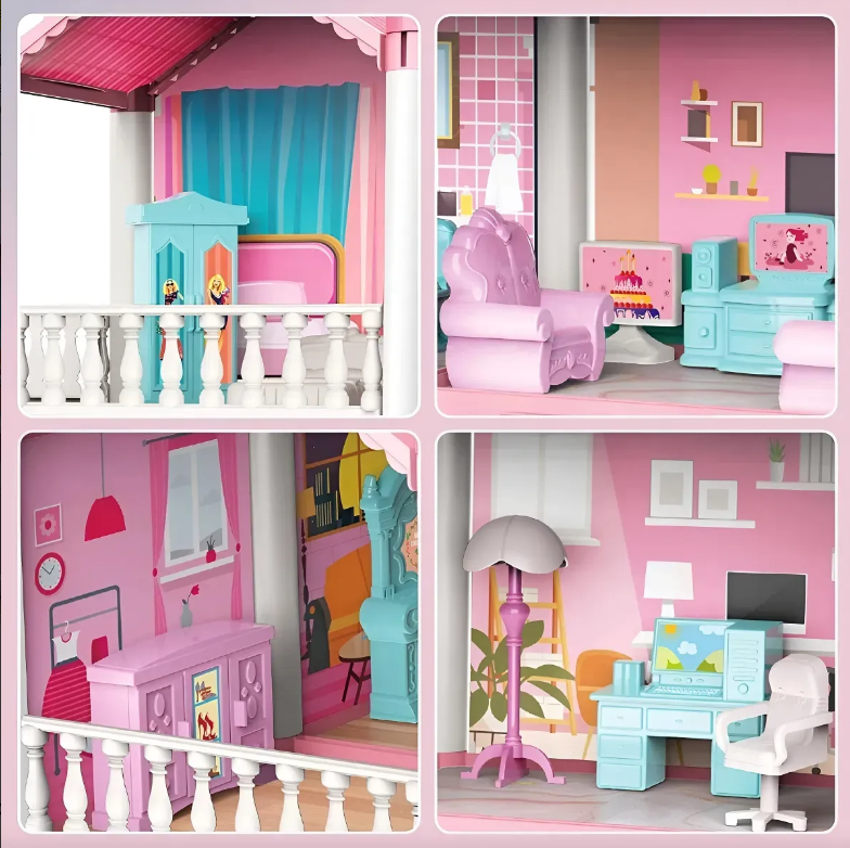 Casa de muñecas de 215 piezas